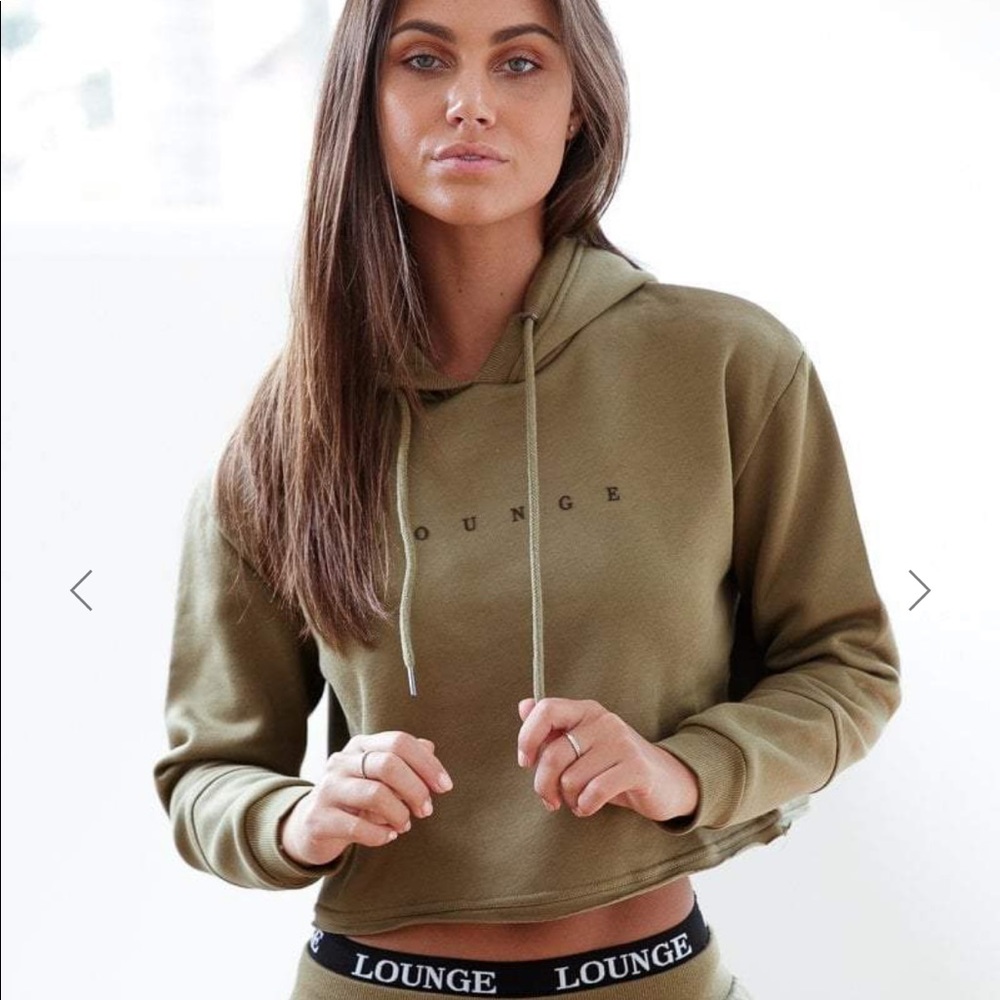 Lounge Moss Cropped Hoodie